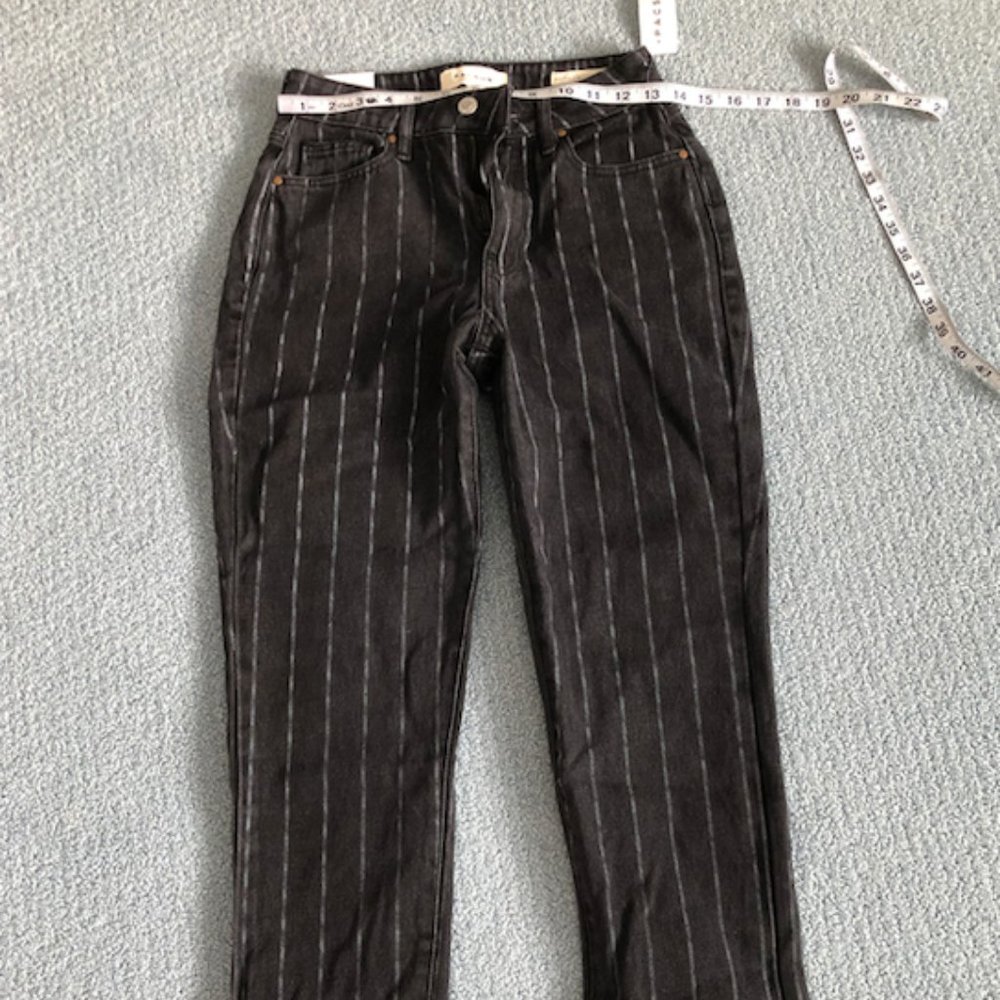 PacSun Black Salem Stripe Mom Jeans